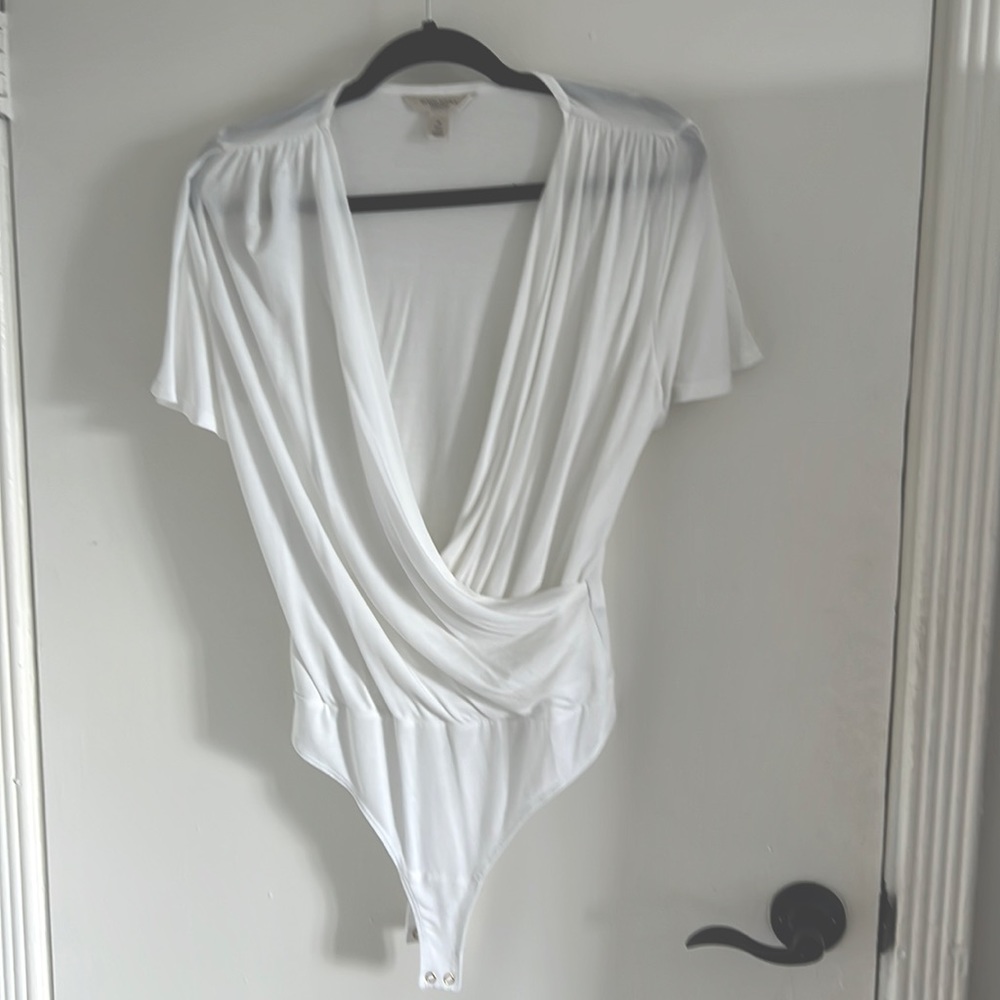 Banana Republic White Wrap Top (Size: Medium)